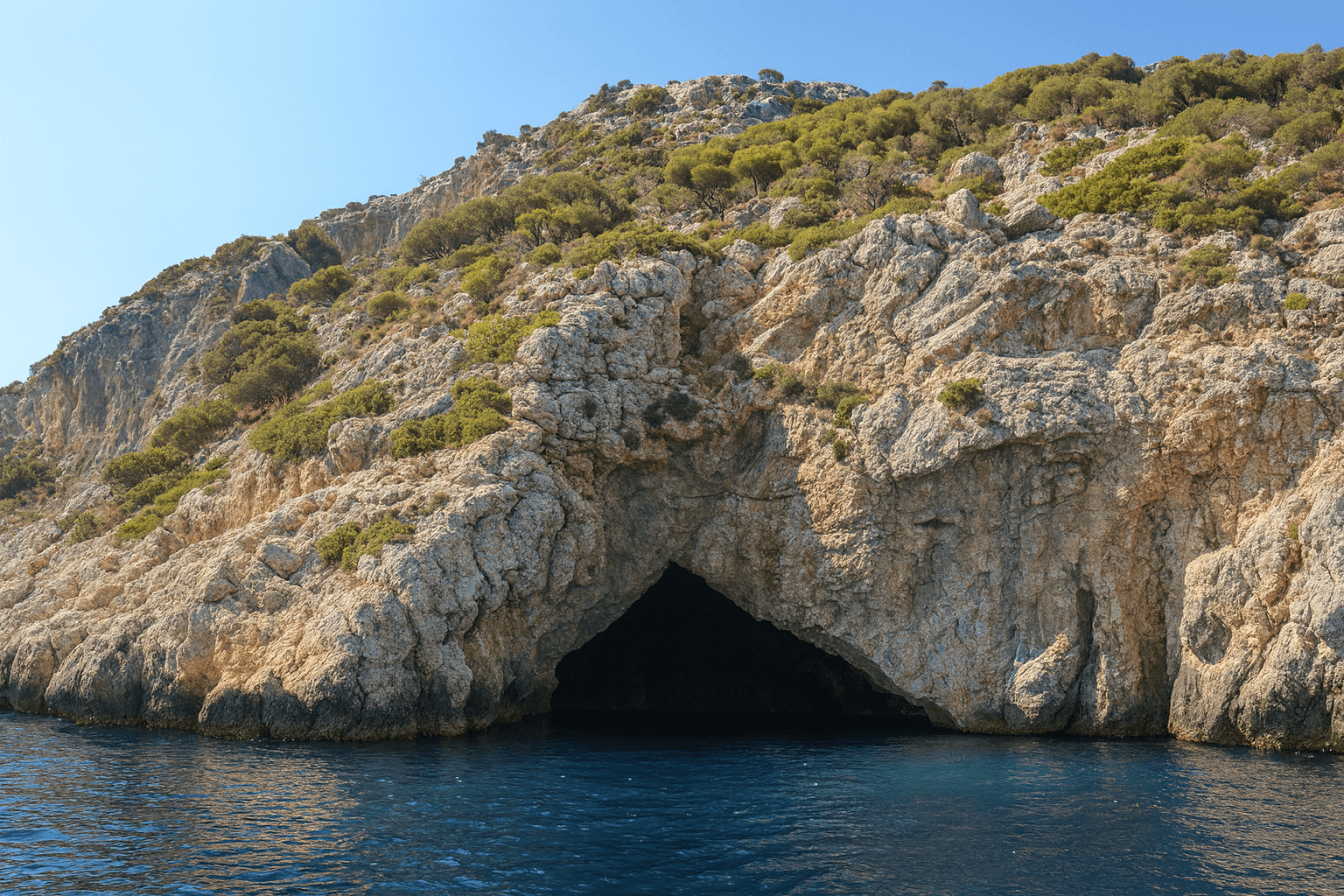 Scuba diving at Blue Cave in Alonissos