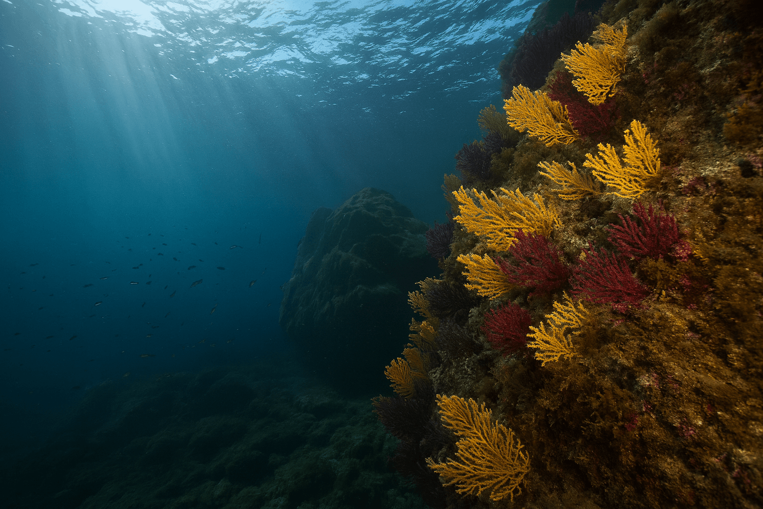 Scuba diving at Punta delle Cannelle in Elba Island